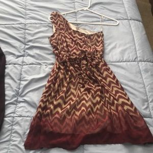Chevron one shoulder dress